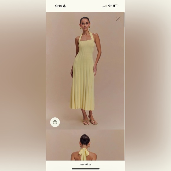 Meshki Dresses & Skirts - Meshki Jacqui Yellow Halter Dress